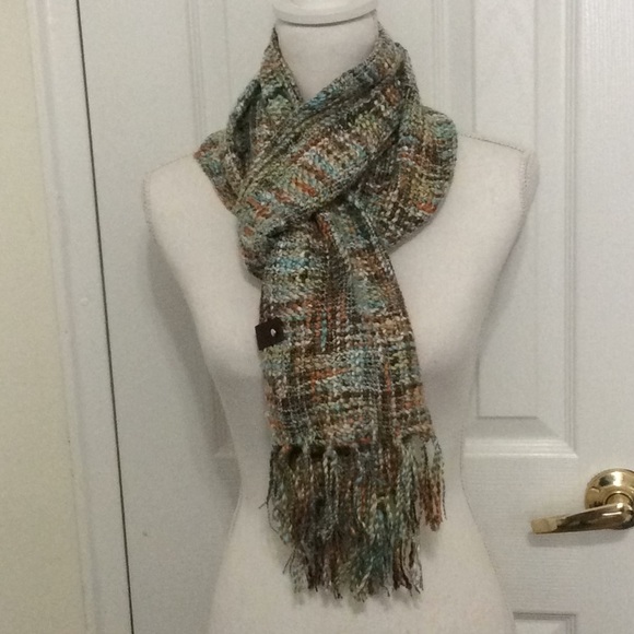 Soft Taupe Multi Color Knit Scarf - Picture 6 of 8